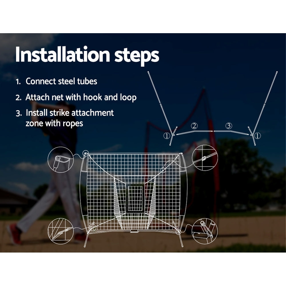 7Ft Baseball Net Pitching Kit With Stand Softball Training Aid Sports