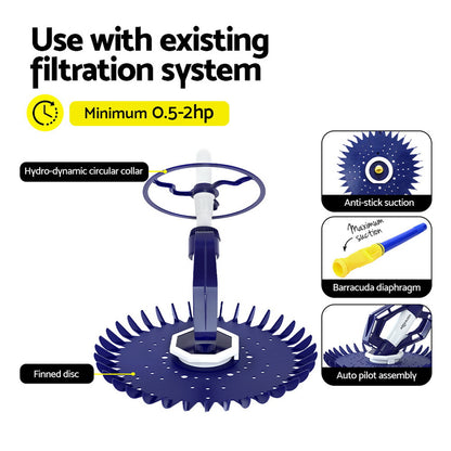 Pool Cleaner Automatic Vacuum Floor Climb Suction Swimming Hose 10M