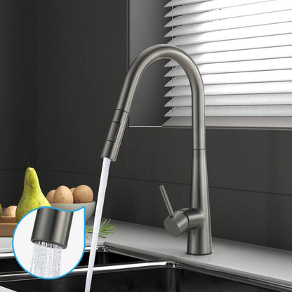 Kitchen Mixer Tap Pull Out Faucet 2-Mode Swivel Grey