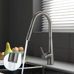 Kitchen Mixer Tap Pull Out Faucet 2-Mode Swivel Grey