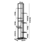 7 Tiers Bamboo Plant Stand Staged Black