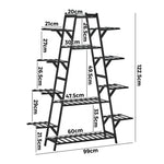 Plant Stand 12-shelf Bamboo Frame Black