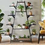 Plant Stand 12-shelf Bamboo Frame Black