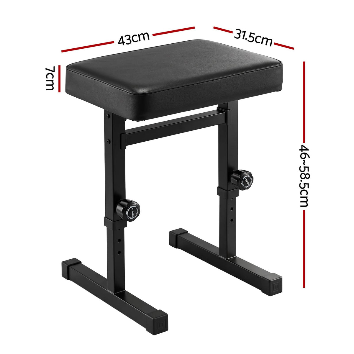 Piano Bench Adjustable Heavy Duty 43x31.5x7cm