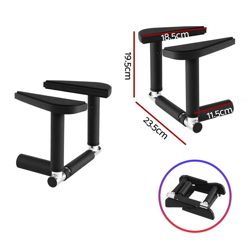 2Pcs/Set Pull Up Bar Portable Foldable Dip Station Multi Gym 120kg Home Power Station Black