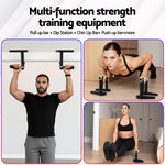 2Pcs/Set Pull Up Bar Portable Foldable Dip Station Multi Gym 120kg Home Power Station Black