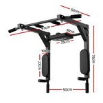 Pull Up Bar Dip Station Multi Gym 150kg Home Power Station Black Red
