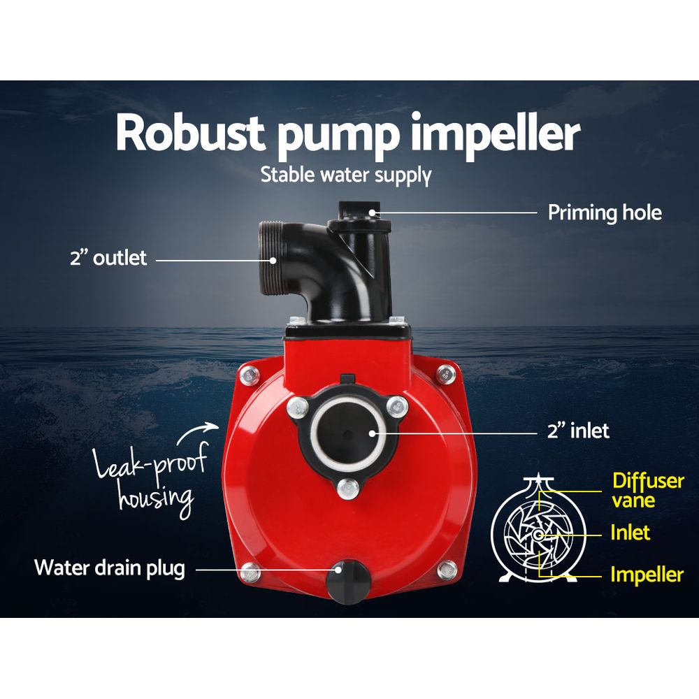 Petrol Water Pump 2" High Flow Transfer Fire Fighting Irrigation