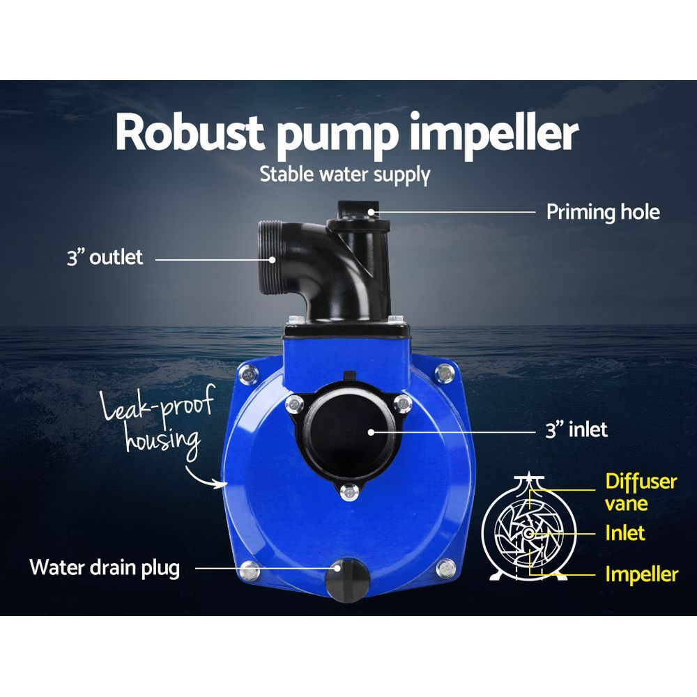Petrol Water Pump 3" High Flow Transfer Fire Fighting Irrigation