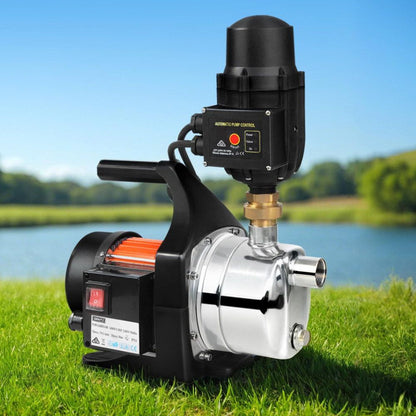 Garden Water Pump High Pressure 1500W Tank Rain Farm Irrigation House Black