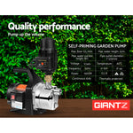 Garden Water Pump High Pressure 1500W Tank Rain Farm Irrigation House Black