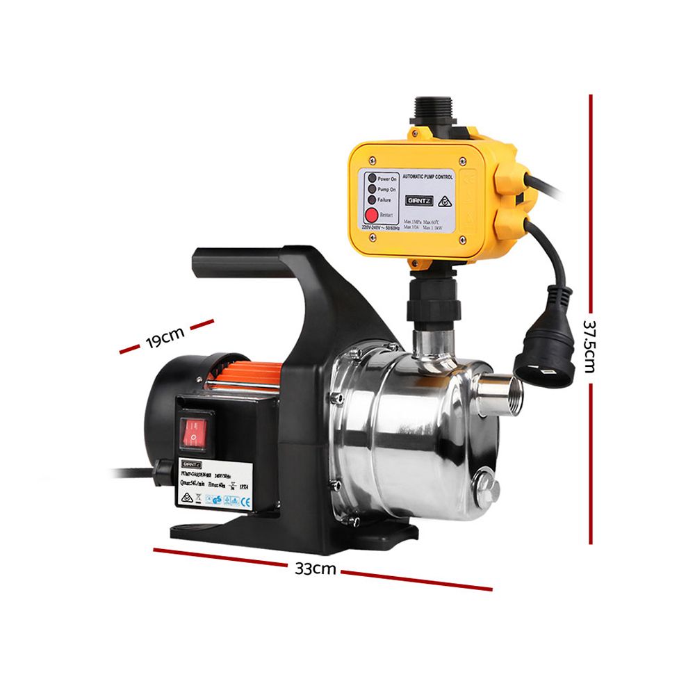 Garden Water Jet Pump High Pressure 800W Tank Rain Farm Irrigation Yellow