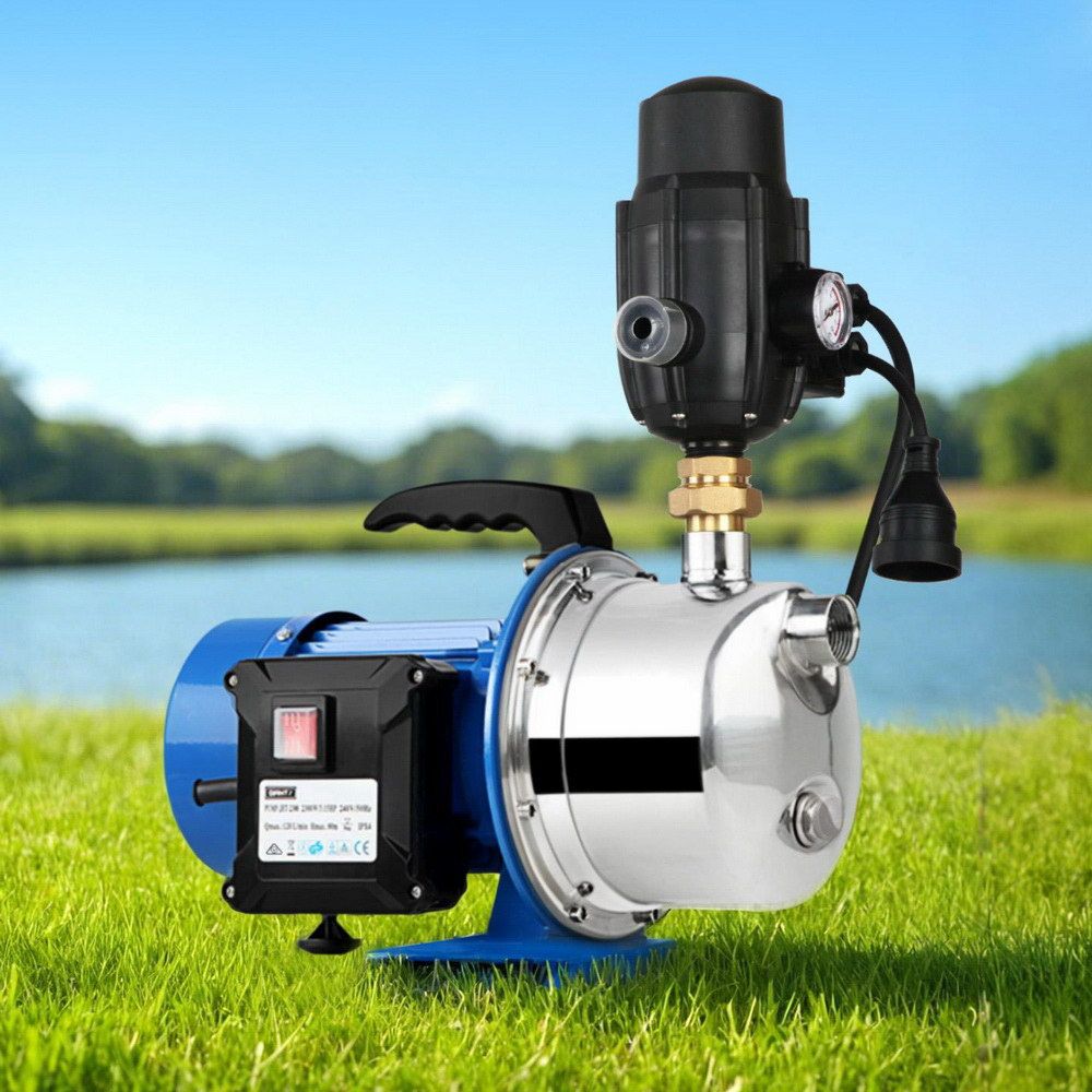 Garden Water Jet Pump High Pressure 1100W Tank Rain Farm Irrigation Black