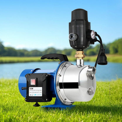 Garden Water Jet Pump High Pressure 1100W Tank Rain Farm Irrigation Black