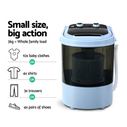Portable Washing Machine 3Kg Black