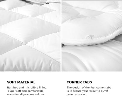 BEDDING 700GSM Comforter Duvet Super King Microfiber Quilt