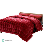 Mink Quilt Burgundy Super King