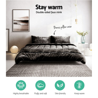 Mink Quilt Charcoal King