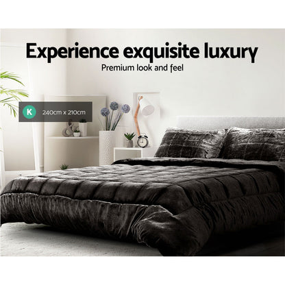 Mink Quilt Charcoal King