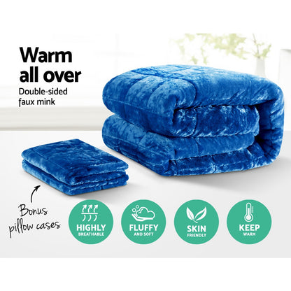 Mink Quilt Blue Queen