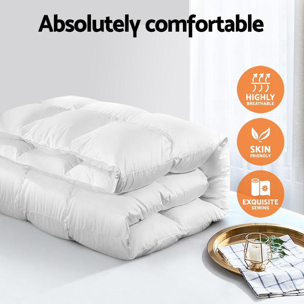 500Gsm Goose Down Feather Quilt Super King
