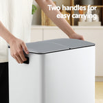 Pedal Bins Rubbish Bin Dual Compartment Waste Recycle Dustbins 40L White