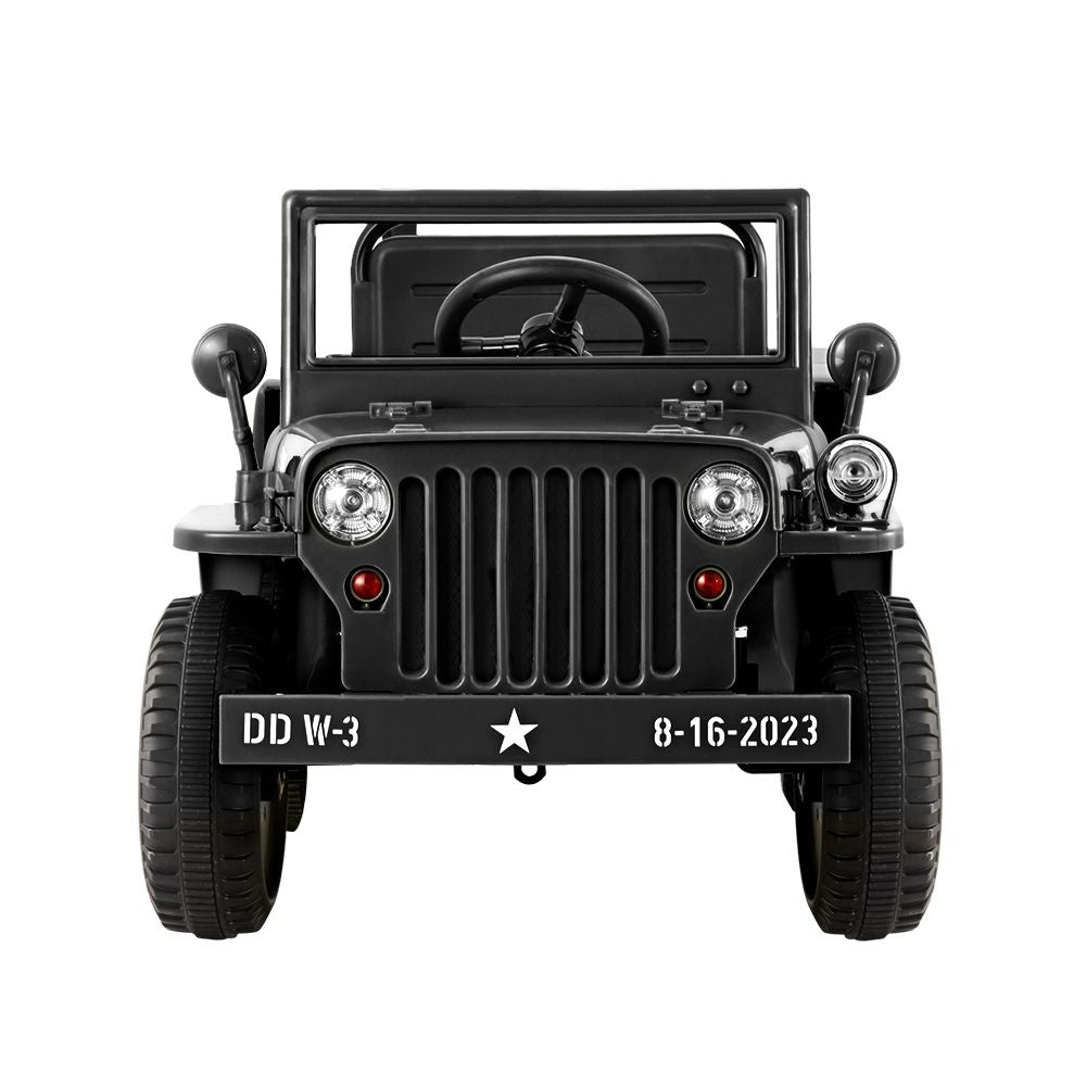 Rigo Kids Electric Ride On Car Jeep Military Off Road Remote 12V Black