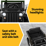 Rigo Kids Electric Ride On Car Jeep Military Off Road Remote 12V Black
