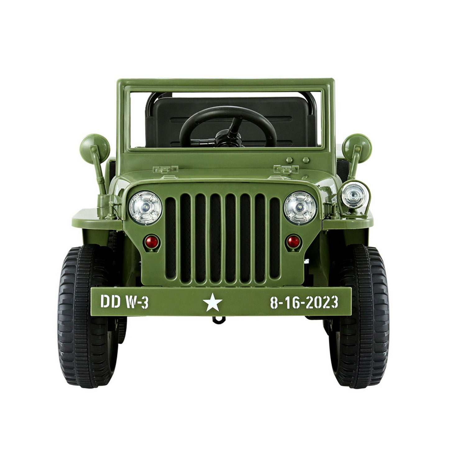 Rigo Kids Electric Ride On Car Jeep Military Off Road Remote 12V Olive