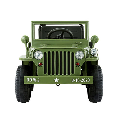 Rigo Kids Electric Ride On Car Jeep Military Off Road Remote 12V Olive