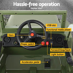 Rigo Kids Electric Ride On Car Jeep Military Off Road Remote 12V Olive