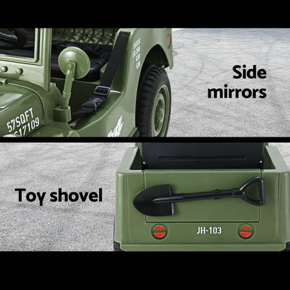 Rigo Kids Electric Ride On Car Jeep Military Off Road Remote 12V Olive