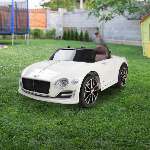  Kids Electric Ride On Car Bentley Licensed Exp12 Toy Cars Remote 12V White