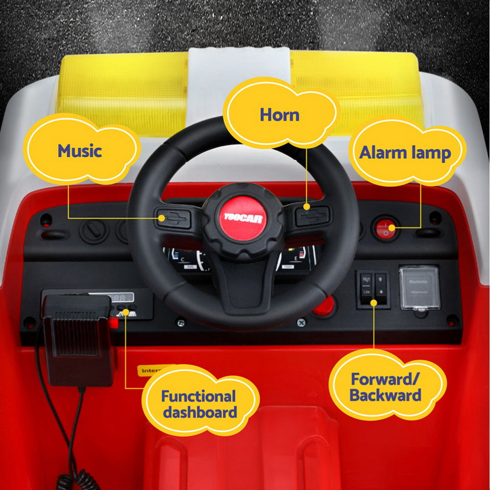 Kids Ride On Car Electric Fire Engine Fighting Truck with Water Gun Music