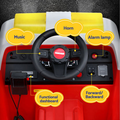 Kids Ride On Car Electric Fire Engine Fighting Truck with Water Gun Music
