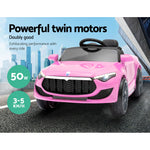 12V Pink Kids Electric Ride-On Car with Headlight & Music