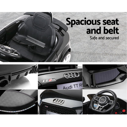 Kids Electric Ride On Car Audi Licensed Ttrs Toy Cars Remote 12V Battery Black