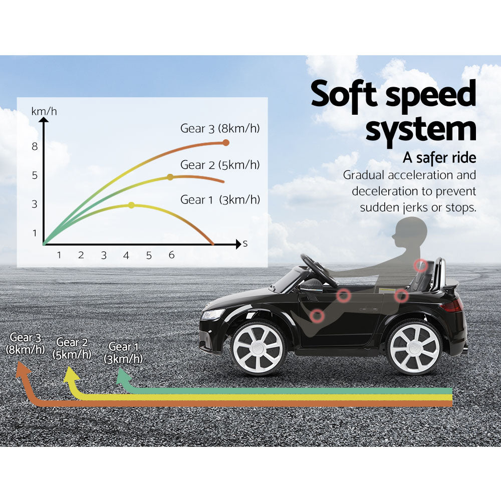 Kids Electric Ride On Car Audi Licensed Ttrs Toy Cars Remote 12V Battery Black