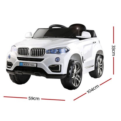 Rigo Kids Electric Ride On Car Suv Bmw-Inspired X5 Toy Cars Remote White