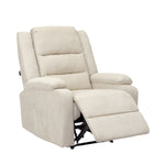 Recliner Chair Padded Lounge With Side Pocket Polyester Grey & Beige