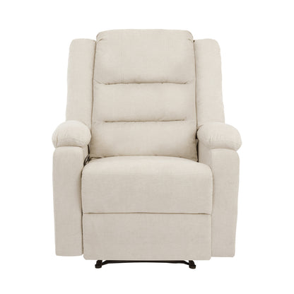Recliner Chair Padded Lounge With Side Pocket Polyester Grey & Beige