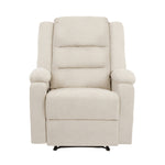 Recliner Chair Padded Lounge With Side Pocket Polyester Grey & Beige