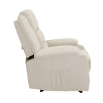 Recliner Chair Padded Lounge With Side Pocket Polyester Grey & Beige