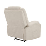 Recliner Chair Padded Lounge With Side Pocket Polyester Grey & Beige