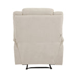 Recliner Chair Padded Lounge With Side Pocket Polyester Grey & Beige
