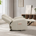 Recliner Chair Padded Lounge With Side Pocket Polyester Grey & Beige