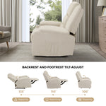 Recliner Chair Padded Lounge With Side Pocket Polyester Grey & Beige