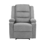 Recliner Chair Padded Lounge With Side Pocket Polyester Grey & Beige