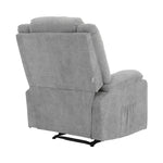 Recliner Chair Padded Lounge With Side Pocket Polyester Grey & Beige
