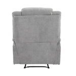 Recliner Chair Padded Lounge With Side Pocket Polyester Grey & Beige